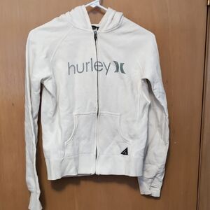 Hurley White Zip-Up Hoodie